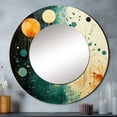 thumbnail image 1 of Designart "Oasis Minimaliste Bleu Orange Mi-Siècle I" Collages Abstraits Turquoise Grand Miroir Rond - Décoration Murale Miroir Rond - Miroir Imprimé Rond Mi-Siècle 23 Pouces x 23 Pouces Pouces, 1 of 5