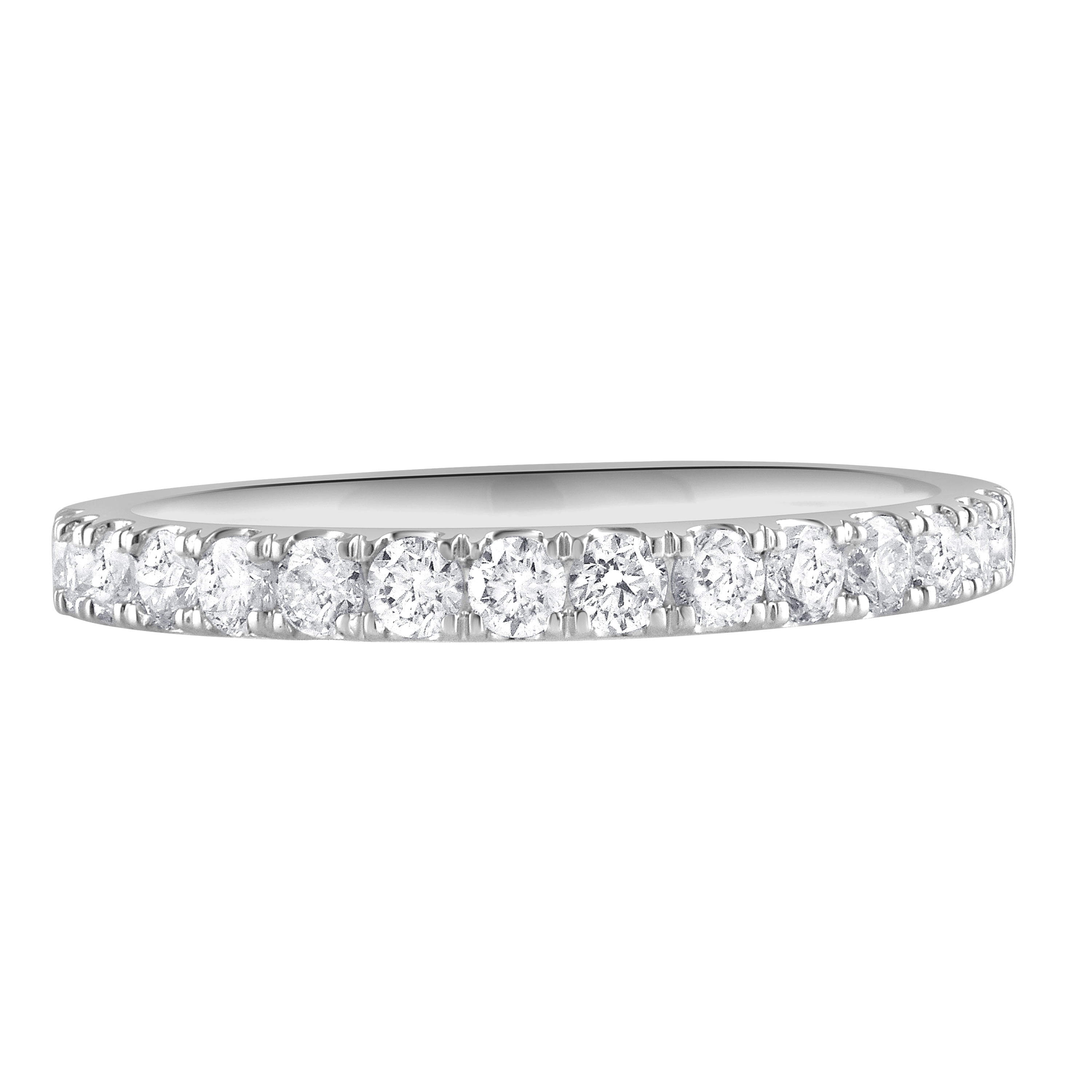 Unique Moments 1/2 Ct Round Lab Grown Diamond Wedding Band in 10K White Gold for Women (J, SI-I1)