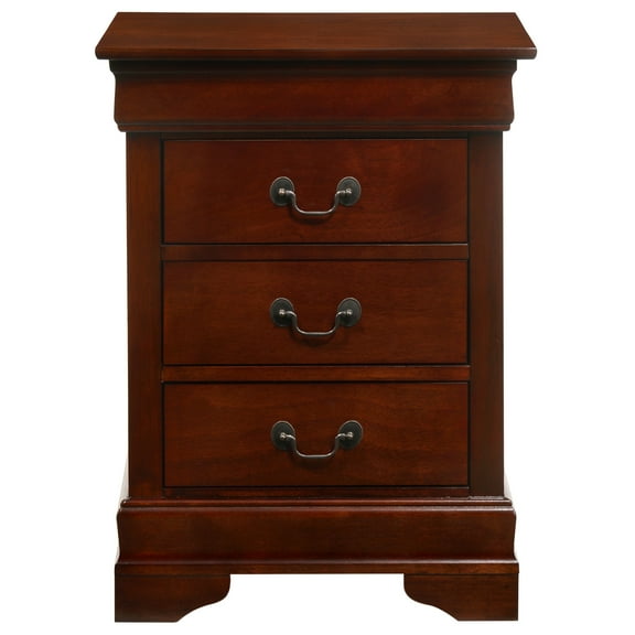 Louis Philippe 3-Drawer Cherry Nightstand (29 in. H x 16 in. W x 21 in. D)