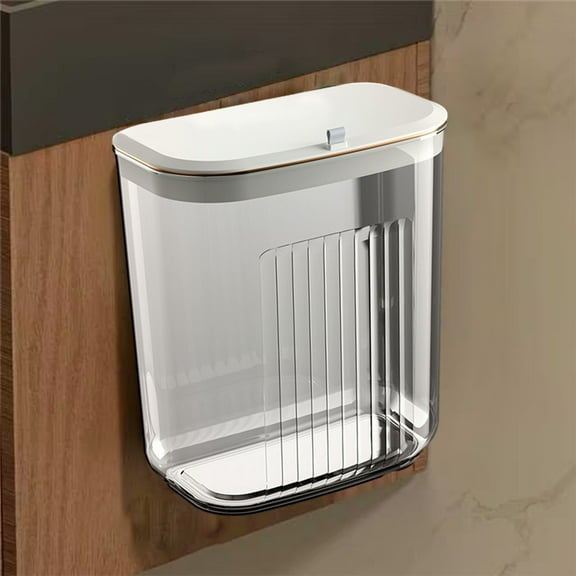 Fufafayo under $5 Laundry Basket, Dirty Clothes Basket with Cover, Clean Clothes Storage Basket Bathroom Organization, Transparent Storage Hamper with Lid, No Punch Hanging for Home