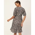 thumbnail image 4 of Moomaya Printed Casual Dresses For Women, V-Neck Asymmetric Summer Wrap Dress, 4 of 9