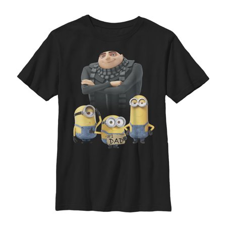 Boy s Despicable Me Father s Day #1 Dad Graphic Tee Black Small