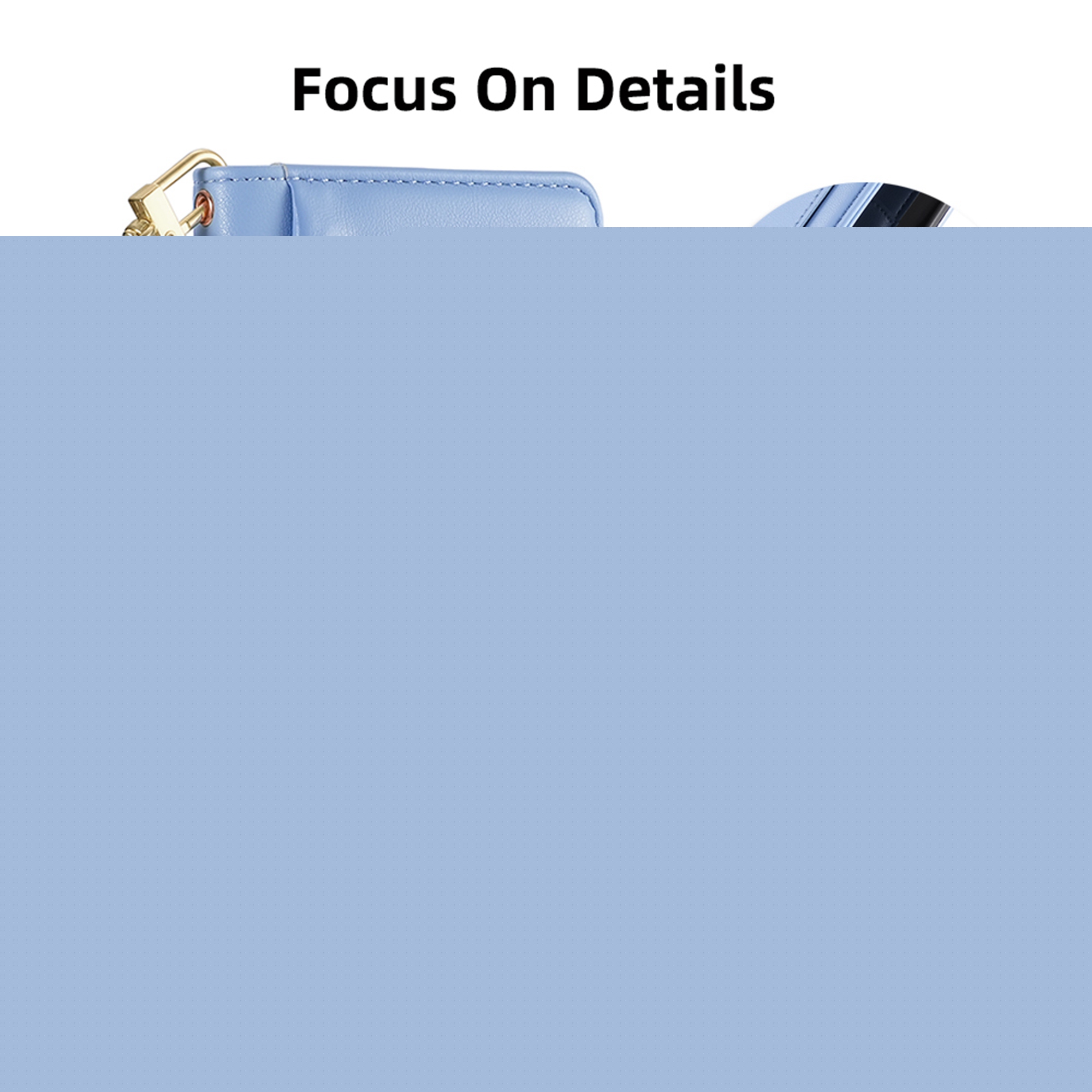 thumbnail image 5 of Dteck for Samsung Galaxy S25 Ultra Case Crossbody Wallet, Zipper Phone Case with 6 Credit Card Holder Wrist Strap Purse Leather Cover for Women Compatible with Samsung Galaxy S25 Ultra, Blue, 5 of 7