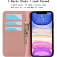 thumbnail image 4 of for iPhone 11 Wallet Case with RFID Blocking Card Slots Holder and Wrist Strap,Flip Folio Magnetic Closure,Kickstand,Genuine Leather Cover Case for iPhone 11 6.1",Pink, 4 of 16