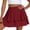 Wine, variant on yillto Women Mini Skirts Ruffle Hem Flowy Short Skirt Elastic Waist Tiered Summer Fashion Outfits