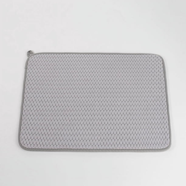 Nvzi Alfombrilla para secar platos, alfombrilla de microfibra muy absorbente para encimera de cocina, almohadilla para secar platos, 11,8 x 15,7 pulgadas, gris