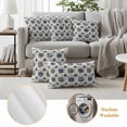 thumbnail image 6 of Blue Floral Vintage Outdoor Waterproof Pillow Covers, Farmhouse Shabby Botanical Decorative Square Throw Pillowcase Sofa Cushion Sham for Patio/Couch/Chair, 20"x20" 2 Pack, 6 of 8