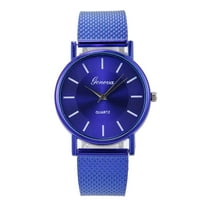 LINMOUA Watch Fashion Female Watch Belt Quartz Watch Woman's High-end Blue Glass Life Waterproof Distinguished Blue