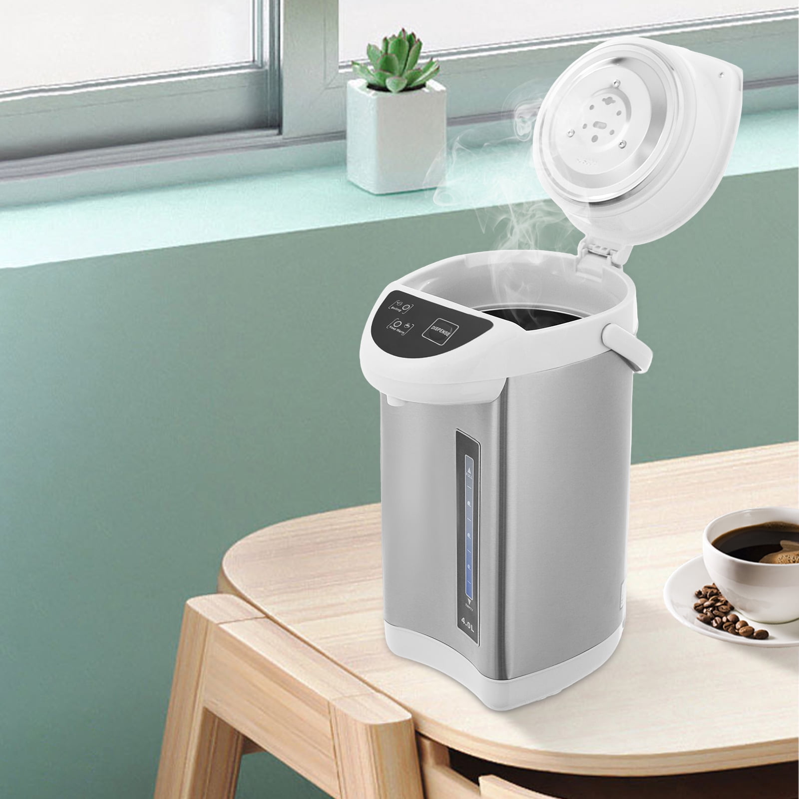 Grey 304 Stainless Steel 20×38cm Electric Kettle 4l Large-Capacity Three-Mode Water Outlet Thermal Insulation Electric Kettle