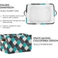 thumbnail image 3 of GZHJMY Moroccan Pliad Black Green Print Foldable Storage Bin Bedroom/Office Rectangular Canvas Basket 14.2"x10.2", 1 PCS Cube Organizer Boxes with Handles for Books/Clothes/Toys, 3 of 7