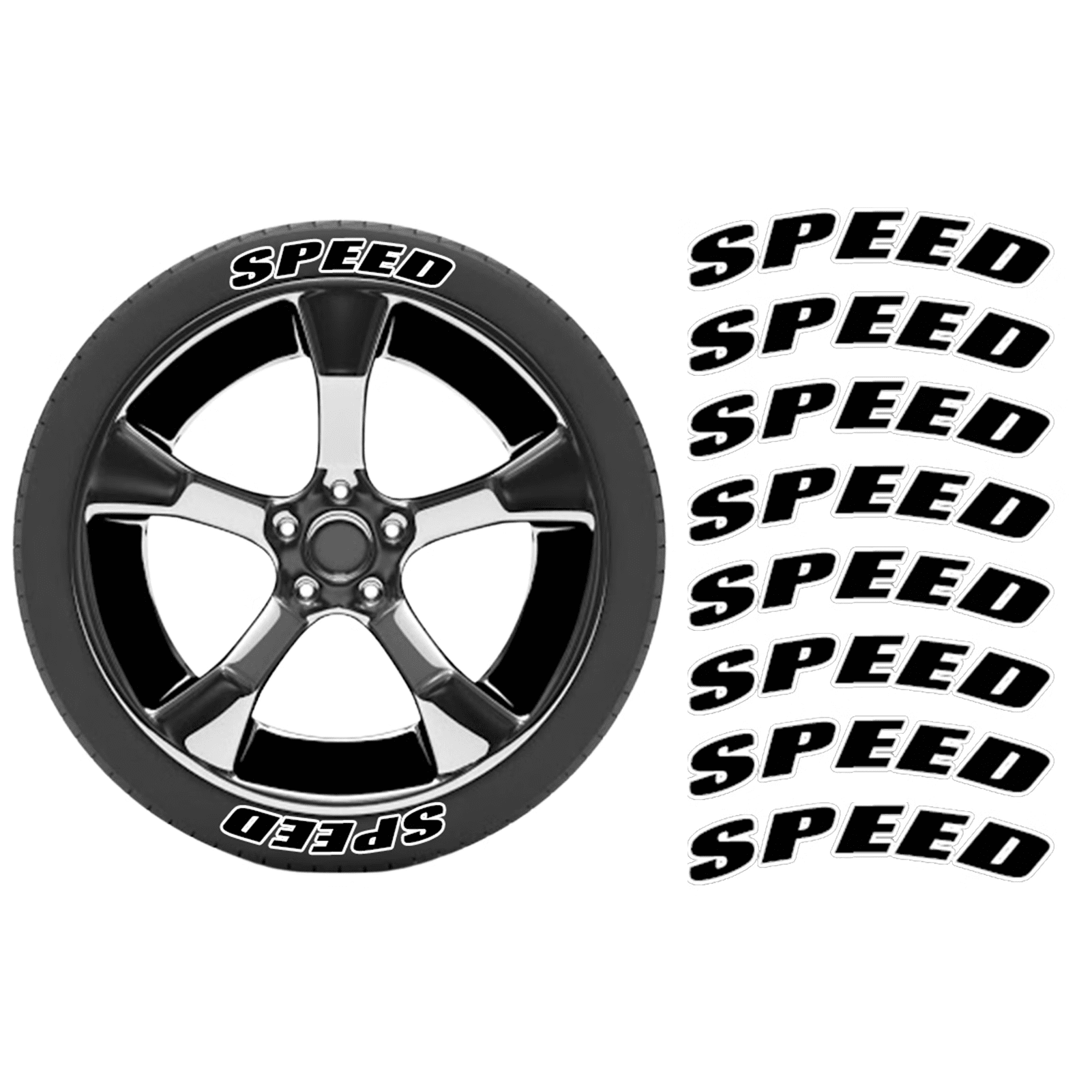 Tire Decals 8 PCS Tire Wheel Decals Lettering Decal Personalized 3D