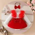 thumbnail image 2 of MEZZALL Toddler Girls Lace Long Sleeve Romper Bodysuits Dress Headbands Set Cozy Baby Wear, 2 of 6