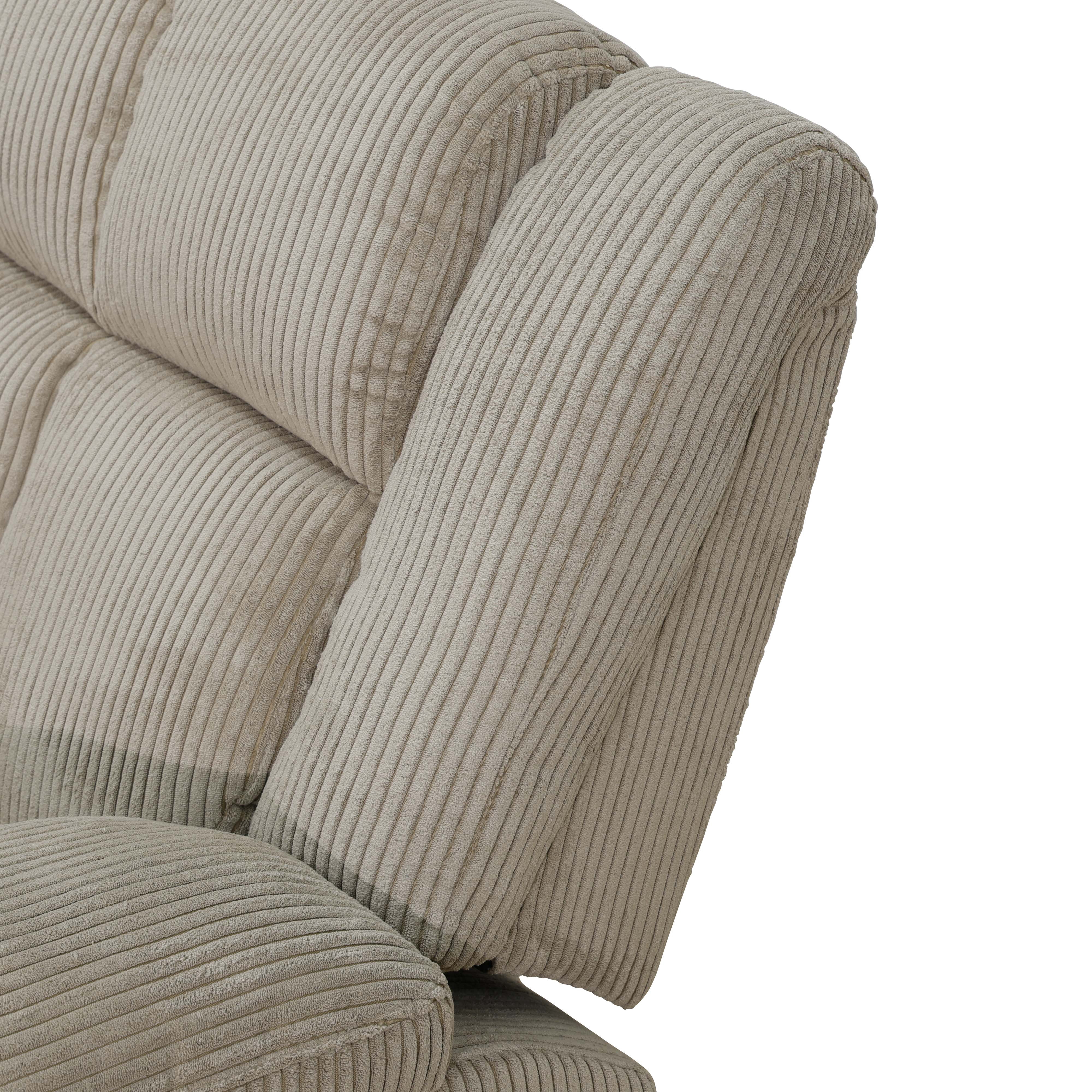 MAYEERTY Reclining Loveseat, 2-Seat Corduroy Fabric Recliner with Storage & Cup Holders for Living Room, Beige