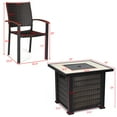 thumbnail image 2 of Costway 3 PCS Gas Fire Pit Chair Set 30'' Propane Gas Fireplace 50000BTU W/2 Rattan Chair, 2 of 10