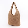 thumbnail image 3 of CHUANK Knitted Bag Handmade Straw Bag Bucket Bag Shoulder Bag (Dark Beige), 3 of 7