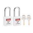thumbnail image 1 of Unique Bargains Lockout Tagout Locks 1-1/2 Inch Shackle Key Alike Safety Plastic Padlock Lock White 2 Pcs, 1 of 4