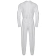 thumbnail image 4 of CHICTRY Combinaison Adaptative pour Hommes Manches Longues Poignets Élastiques Combinaison Anti-Rayures Col Rond Justaucorps d'Infirmière Gris 3TG, 4 of 7