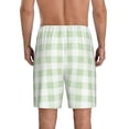 thumbnail image 3 of Kdxio Pistachio Green Checkboard Print Mens Sleep Shorts Bottoms Soft Comfy Pajama Wear Pants with Drawstring Pockets, 3 of 7