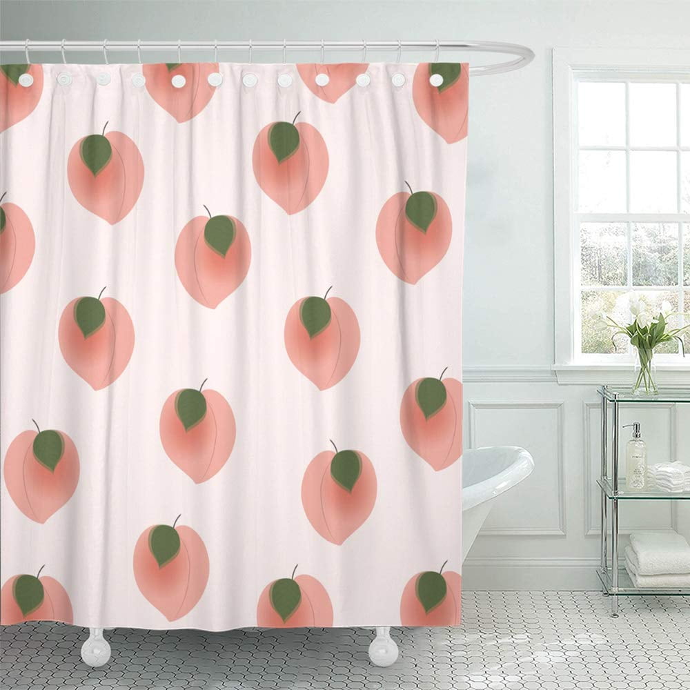 PKNMT Summer Pattern with Pink Peaches and Leaves Trendy with Peach