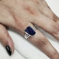 thumbnail image 3 of Natural Lapis Lazuli Ring, Rough Lapis Lazuli Ring, Afghani Lapis, Three Doted Band, 925 Sterling Silver, Womens Ring, Christmas, Thanksgiving, Handmade, Statement Jewelry, Rough Gemstone Jewelry, 3 of 6