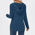 thumbnail image 5 of Yigetop Womens Hoodie, Womens Sweaters Hoodies Ribbed V Neck Pullover Sweatshirts for Fall Outfits Fall Sweaters for Women Blue 2XL, 5 of 6