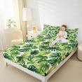 thumbnail image 4 of Manfei Green Monstera Full Size Sheets,Natural Leaf Bed Sheets Tropical Botanical Tree Sheet Sets For Child,Breathable Home Decor,4pcs, 4 of 7