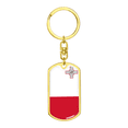 thumbnail image 4 of Malta Flag Swivel Keychain Dog Tag Stainless Steel or 18k Gold, 4 of 8