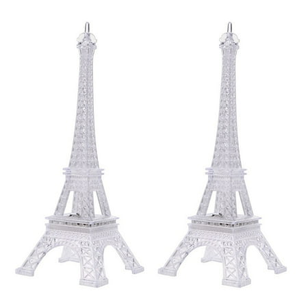 

2pcs Creative LED Night Eiffel Tower Shape Night Lamp Chic Table Light Desktop Decoration Lamp 8x8x19cm