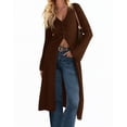 thumbnail image 5 of Bell Sleeve Women Solid V Neck Casual Long Button Down Knit Cardigan, 5 of 8