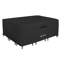 ULTCOVER Smart Selection Patio Furniture Cover Fits Tables up to 88" x 62" with 6 Chairs Waterproof Dustproof UV-Resistant Patio Table Cover,Black