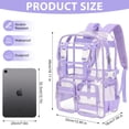 thumbnail image 3 of KOITHOT Clear Backpack Heavy Duty, Waterproof PVC Transparent Backpacks for Adults, Purple Book Bag for School Travel, 3 of 7