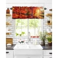 thumbnail image 6 of Fall Valances for Windows, Sunset Forest Red Leaf Autumn Rod Pocket Short Window Valance Curtains Holiday Window Treatment for Kitchen Living Room Bathroom, 42"x12", 6 of 6