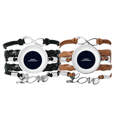 thumbnail image 1 of Musique Blanche Demi-Repos Note Bracelet Noir Bracelet à Main Corde en Cuir Bracelet Double Ensemble, 1 of 3