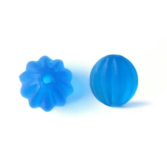 U8MO 10pcs Round 8mm 10mm 12mm 14mm Pumpkin Shape Handmade Lampwork Glass Beads-14mm-Lake Blue