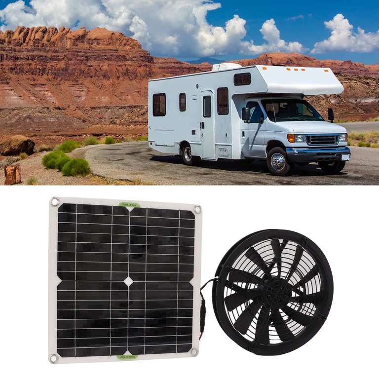 Solar Panel Fan Kit, 10in Diameter Solar Panel Powered Fan Iron Mesh  Protection Weatherproof One Piece Stamping Cooling For RV Yacht Greenhouses  - Walmart.com