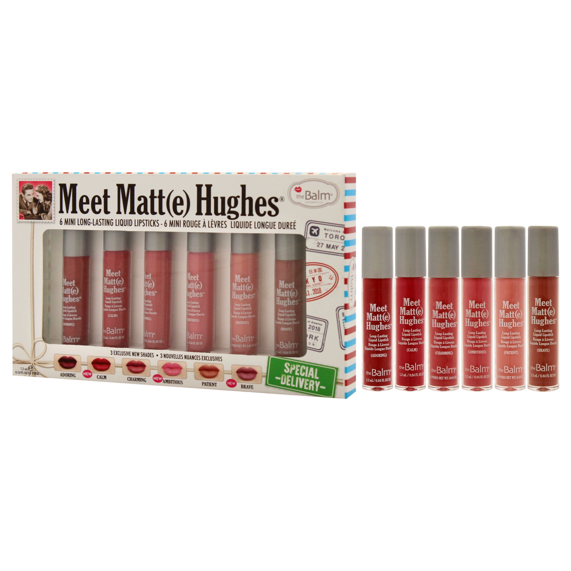 Meet Matte Hughes Mini Long-Lasting Liquid Lipsticks Set by the Balm for Women - 6 Pc Kit Set