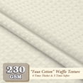 thumbnail image 5 of OVZME Extra Long Fabric Shower Curtain - 84 inch Long Waffle Weave Heavy Textured Fabric Bathroom Shower Curtain, Neutral Weighted Hotel Thick Bath Curtains, 72"Wx84"H, Cream, 5 of 7