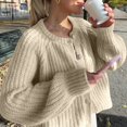 thumbnail image 4 of Daznico Women's Cardigan Sweater Loose Long Sleeve Open Front Knit Coat,Size L, 4 of 6