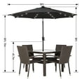 thumbnail image 2 of Sun-Ray 9 FT 32 LED Patio Solar Umbrella w/ Push Button Tilt and Crank Outdoor Umbrella Black, 2 of 8