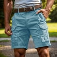 thumbnail image 2 of GrmtClth Men's Cargo Shorts Lightweight Casual Camo Shorts Big and Tall Running Shorts Summer Gym Shorts with Multi Pockets (No Belt) Light Blue XL, 2 of 5