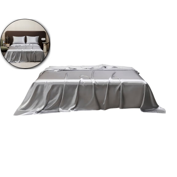 Dvruxg Silky Satin Sheet Full Size Satin Sheets Comforter Bedding Sheets, Breathable Bedding Sheets, 81x88 Inch