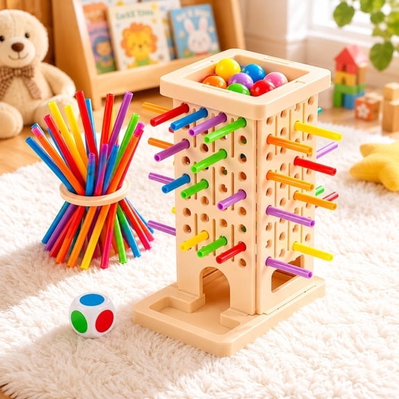 Kiddiway Learning Stacking Toy for Family - Balancing Stick Challenge, Educational Game for Kids Ages 3 , Develops Coordination and Patience