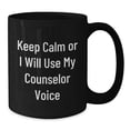 thumbnail image 2 of Funny Counselor Gifts for Christmas Unique Black Coffee Mugs with 'Keep Calm Or I Will Use My Counselor Voice' - Gifts from Men to Friends and Family, 2 of 4