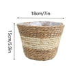 thumbnail image 2 of Seagrass Round Flower Pot Basket Planter Seagrass Planter Basket Woven Straw Pot Garden Plant Pot Container Wicker Rattan Vase Organizer Storage Bin Trash Can for Indoor or Outdoor, 2 of 4