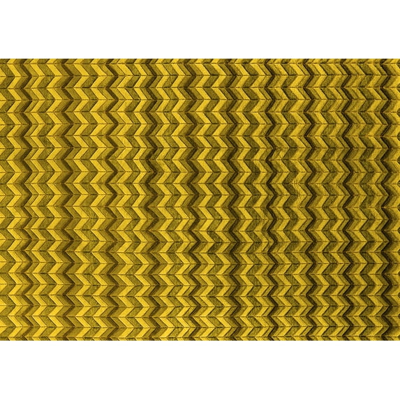 Ahgly Company Indoor Rectangle Oriental Yellow Industrial Area Rugs, 8' x 12'