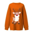 thumbnail image 4 of Chandail en Molleton de Noël pour Femmes 2023 Mode Manches Longues Col Rond Imprimé de Noël Hauts Amples Blouse Chandails en Molleton en Solde, 4 of 5