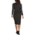 thumbnail image 2 of Kensie Womens Metallic-Patterned Dress, Black/8, 2 of 2