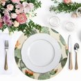 thumbnail image 4 of Ryvnso Cactus Green Round Plate Mats Dining Table Placemat Set of 4 for Holiday Decoration, 4 of 7