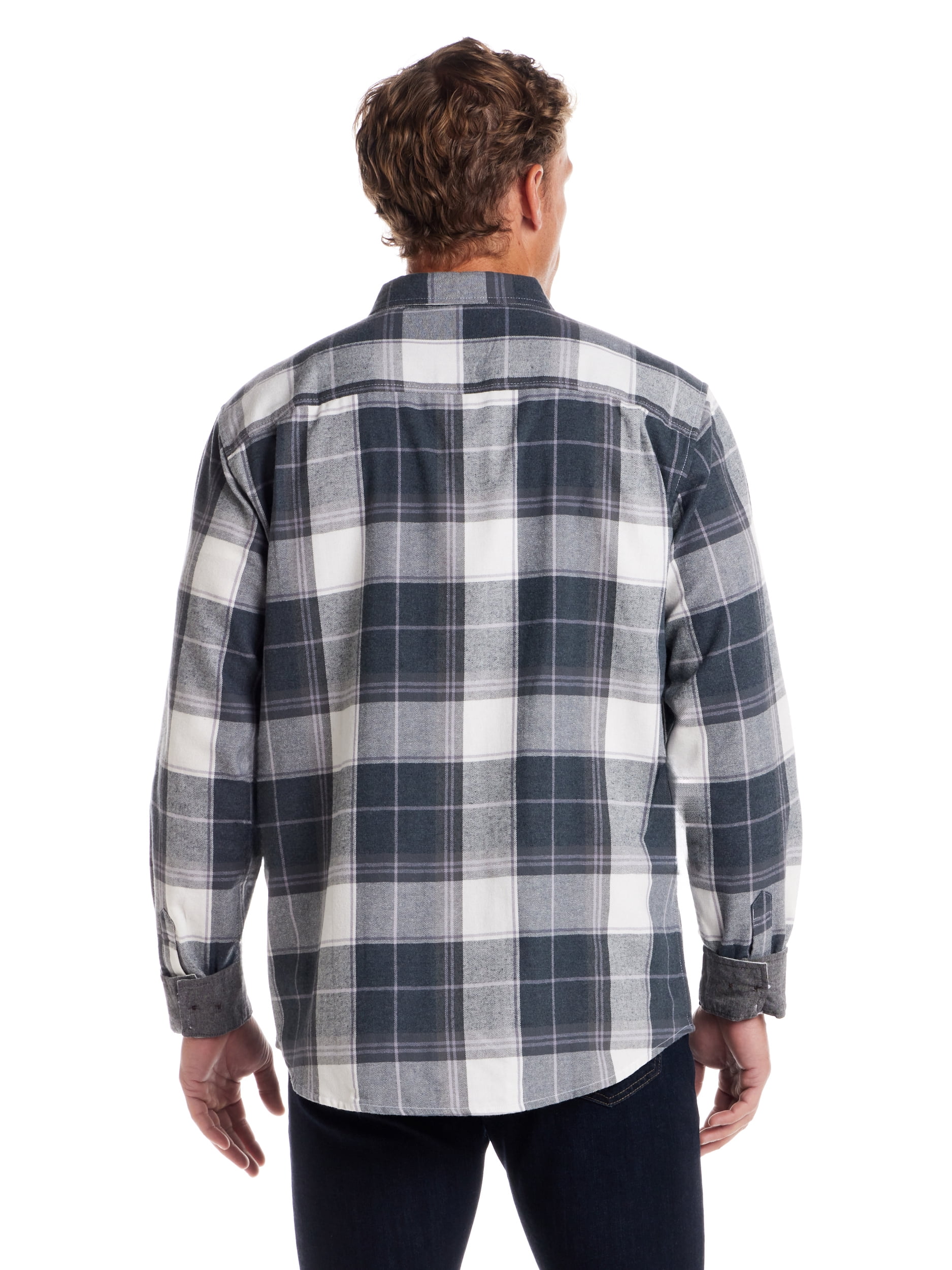 Frontier Threads Men's Long Sleeve Button Down Traditional Plaid Flannel