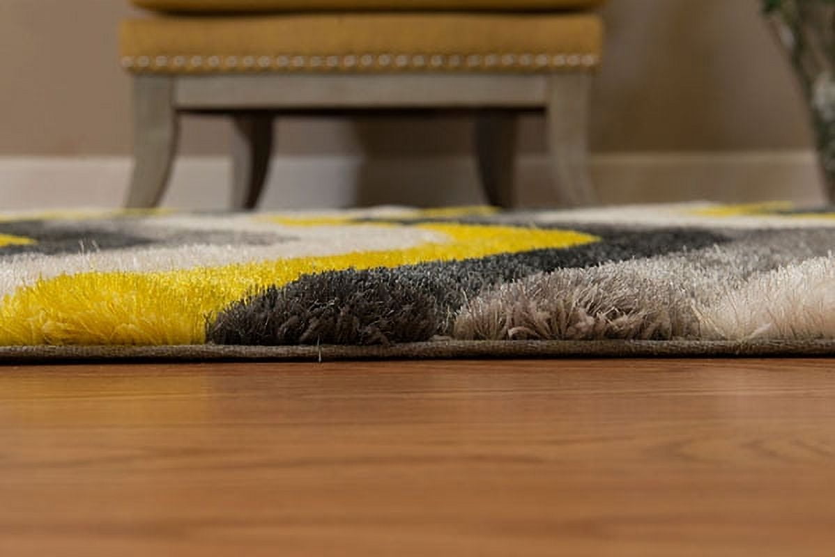 United Weavers Veria Zig Zag Shag Geometric Area Rug, Yellow, 7'10" X 10'6"